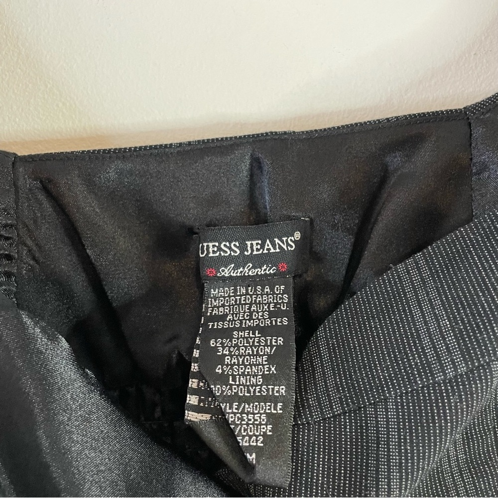 Y2K Guess Bra Top Med Black Club Office Siren Pinstripe Acubi Contemporary Glam - Picture 8 of 14
